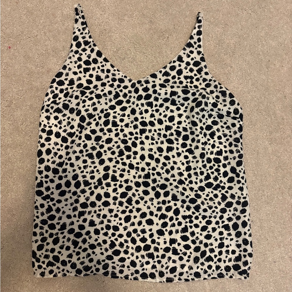 Banana Republic Black and White Animal Print Camisole
